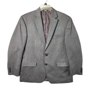 Lauren Ralph Lauren Blazer Mens 44R Grey Herringbone 2-Button Sport Coat Classic